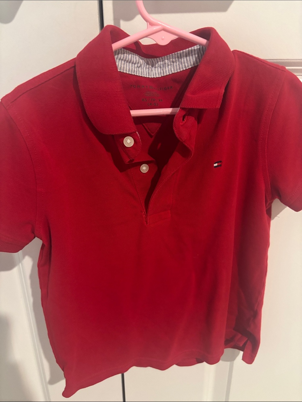 Tommy Hilfiger Kids Red Polo with Flag Emblem